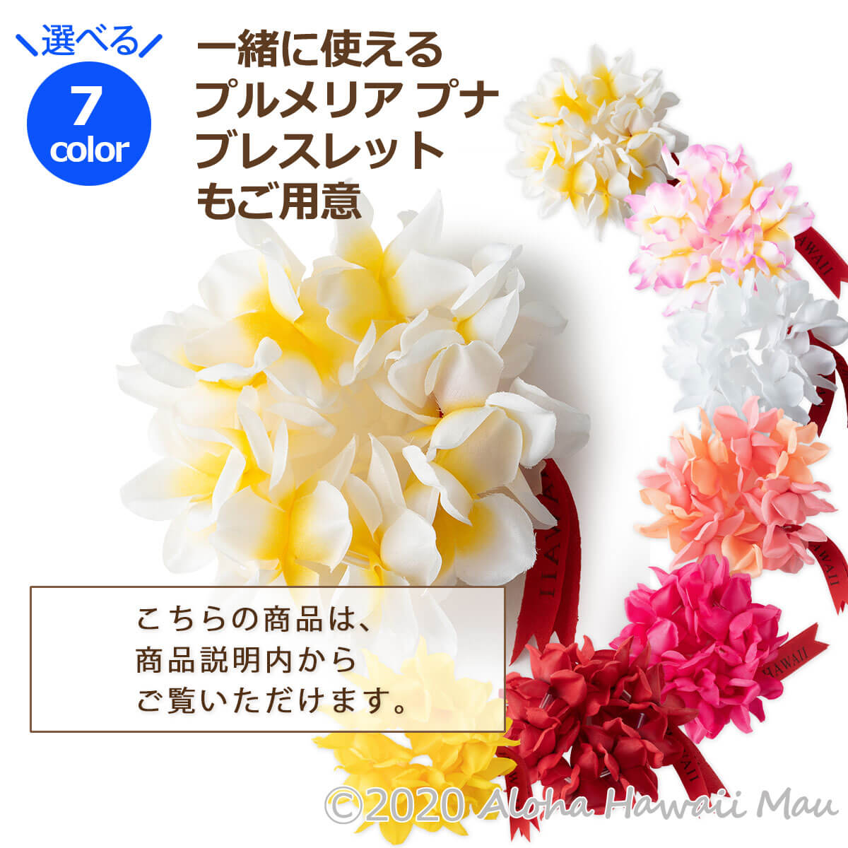 フラダンス レイ プルメリア プナ 選べる7カラー ハワイアン フラ