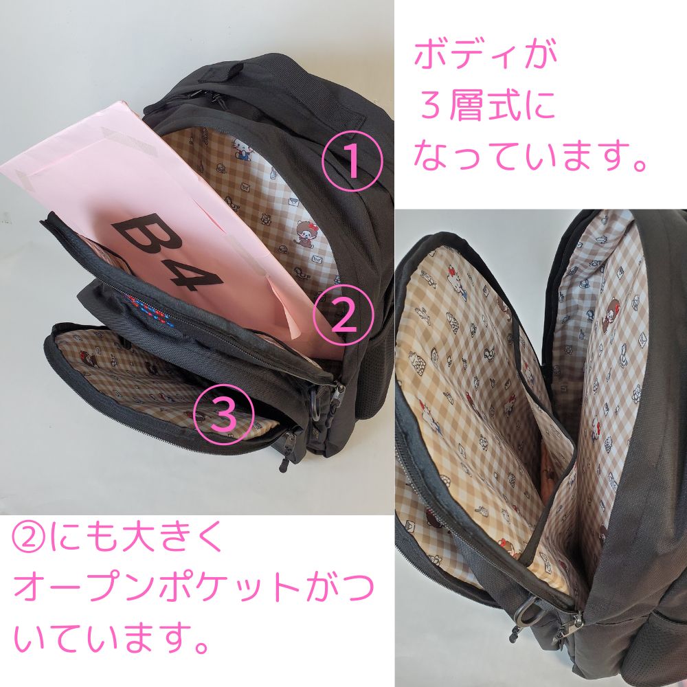 ハローキティ しっかりしたモンチッチ キティリュックサック 30L