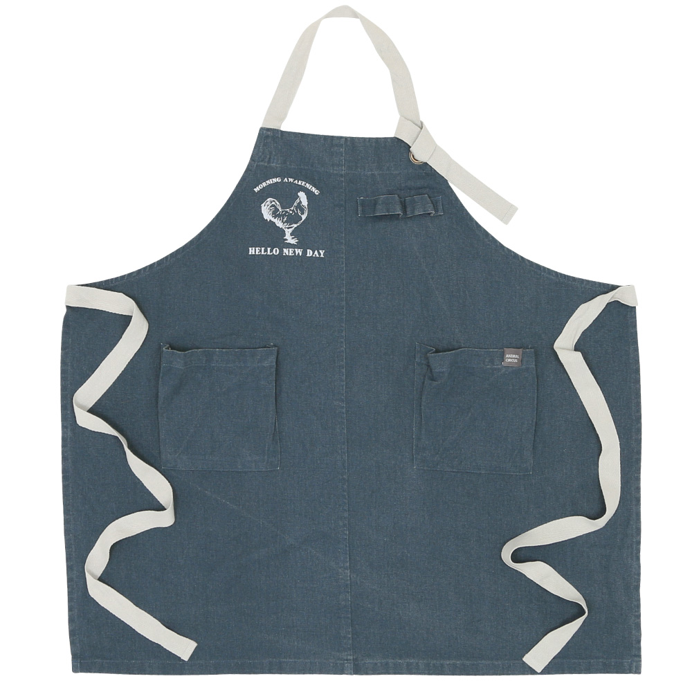 男女兼用プリントホルターネックエプロン ダメージ加工 ユニセックス