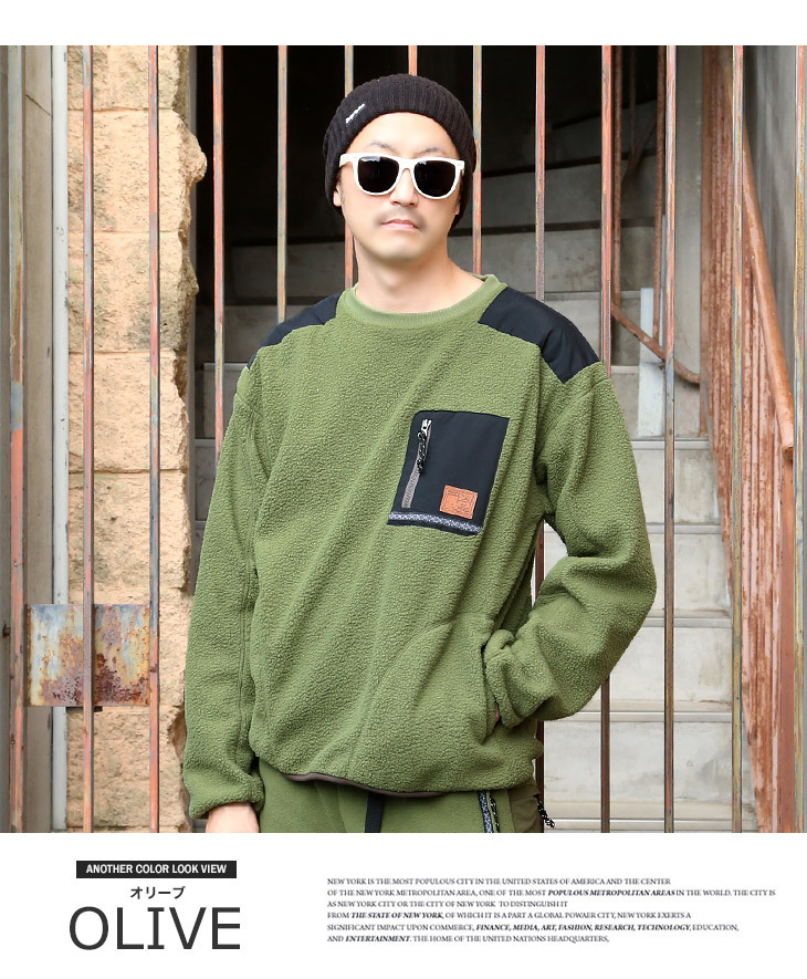 grn SALE トレーナー メンズ grn 60/40 ナイロン ボア フリース 裏起毛