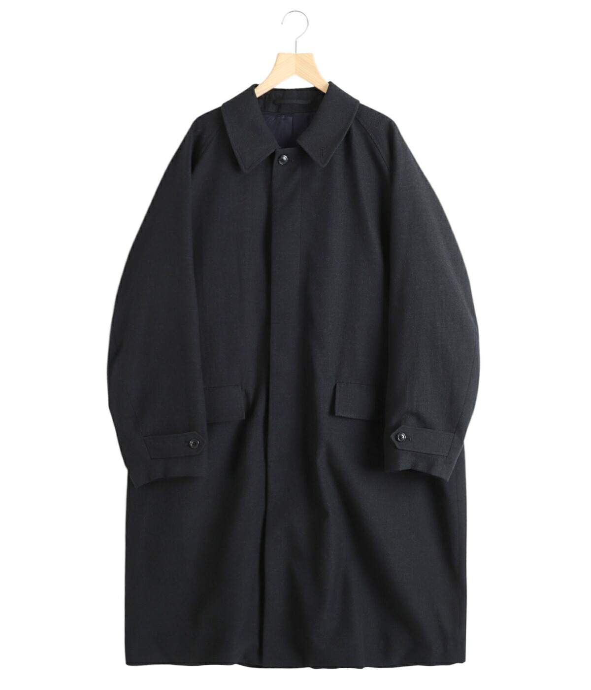 marka（マーカ） ： RAGLAN SLEEVE COAT -TUMBLED WOOL SERGE- / 全2色
