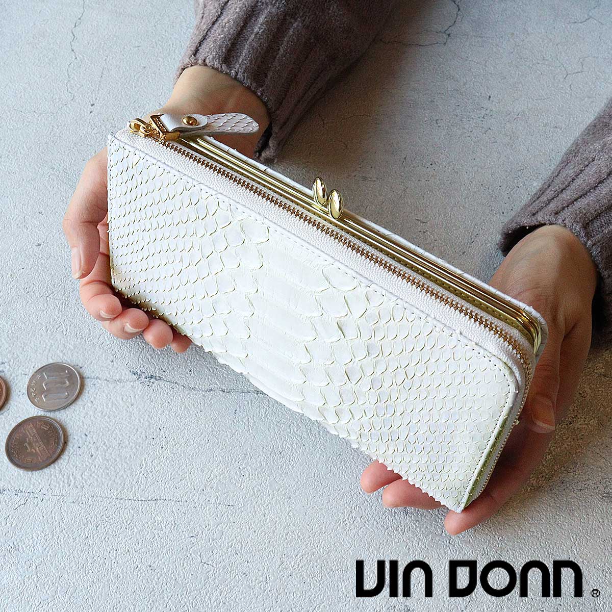 VIADOAN（ヴィアドアン） 長財布 L字ファスナー がま口 大容量 ドアン