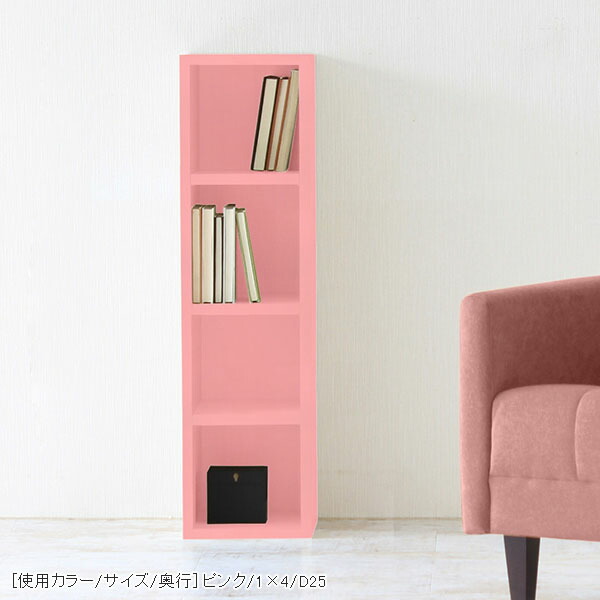 arne（アーネ） 本棚 スリム 薄型 A4 棚 ラック 4段 約奥行20cm