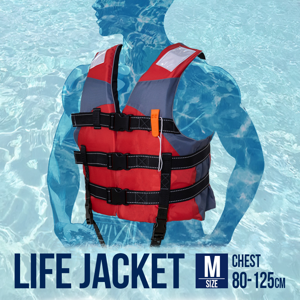 ライフジャケット 大人用 反射板 レッグハーネス ホイッスルつき 胸囲
