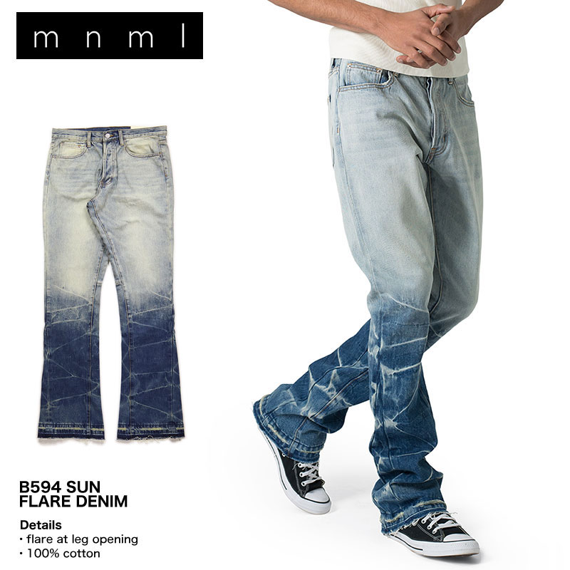 mnml（ミニマル） デニムパンツ フレア ブーツカット Gパン ジーンズ