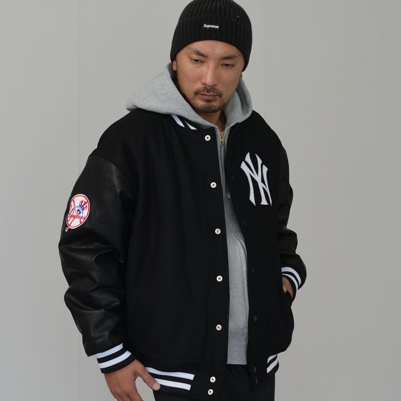 Fanatics（ファナティクス） スタジャン メンズ 袖革 メルトン