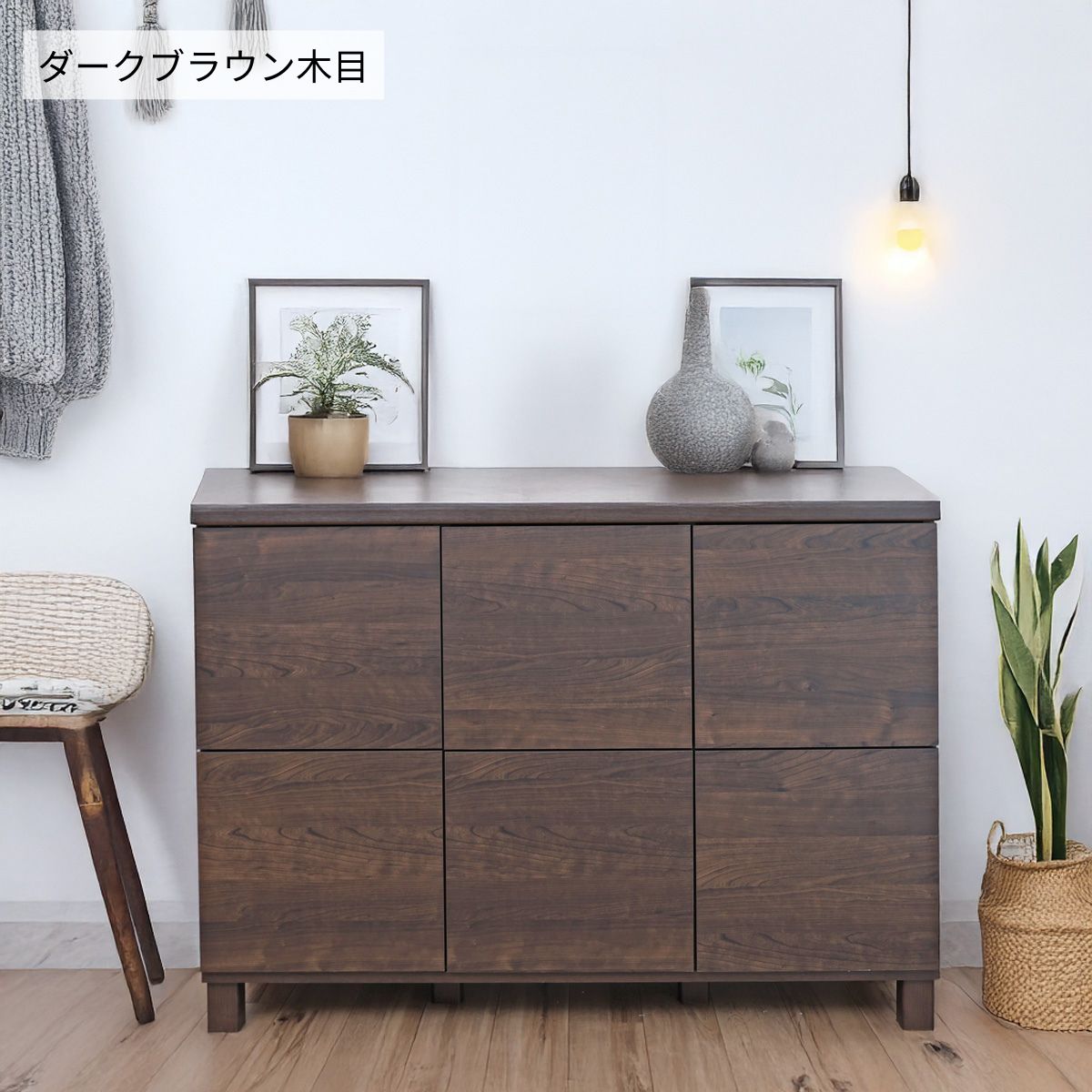 タカシン家具工業 キャビネット 木製 本棚 リビング収納 3列 2段