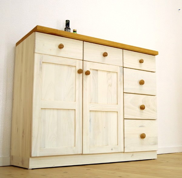 無垢材パインカウンター 高さ85cm カントリー収納食器棚 フレンチ