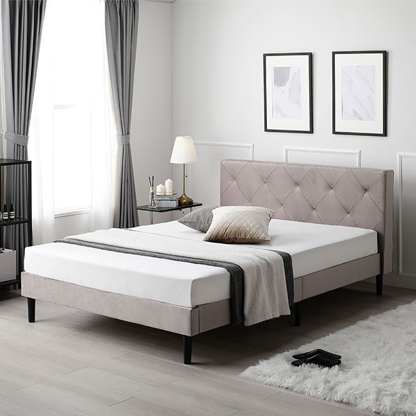 RASIK（ラシク） 布張り ベッド シングル ベッドフレームのみ 脚付