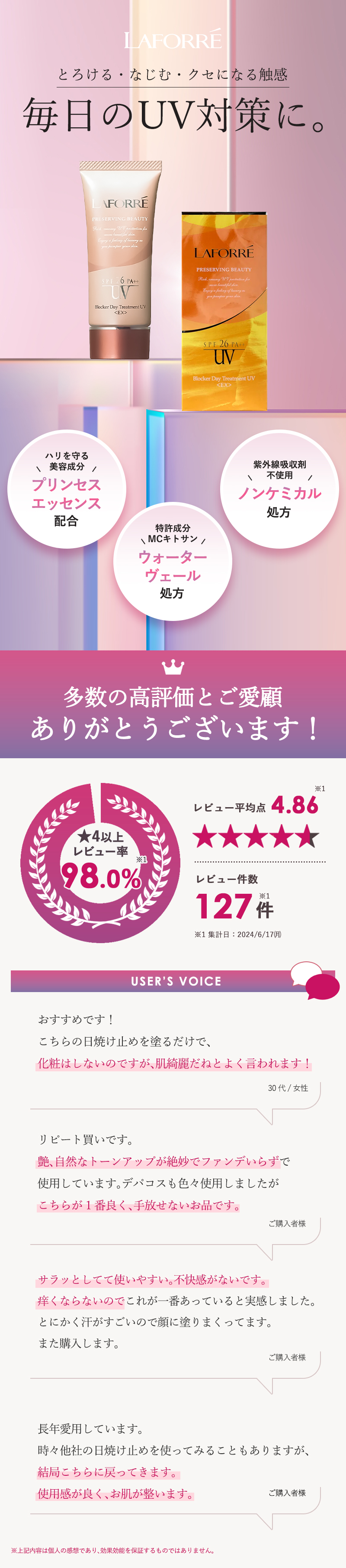 LAFORRE 日焼け止め 顔用 無香料 敏感肌 ノンケミカル トーンアップ
