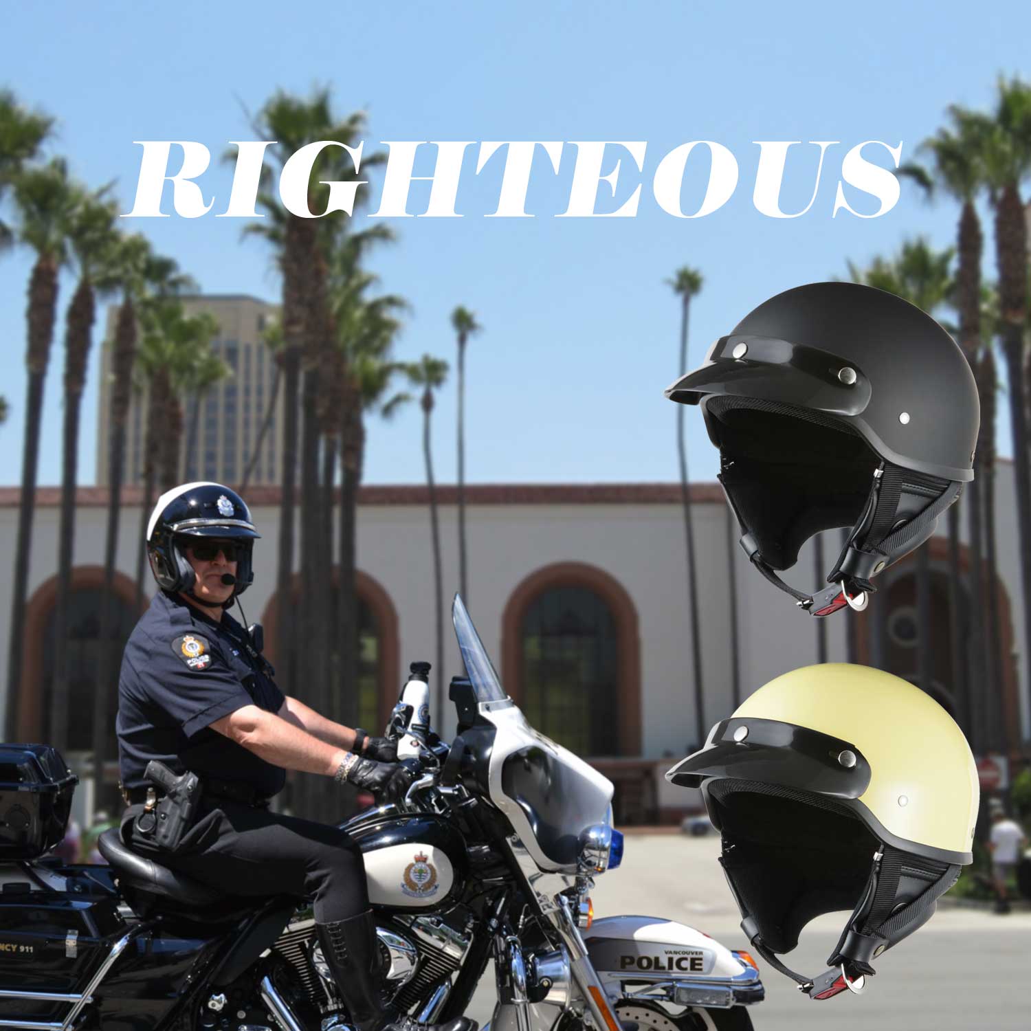 バイクヘルメット ポリスヘルメット ハーフヘルメット 半帽ヘルメット