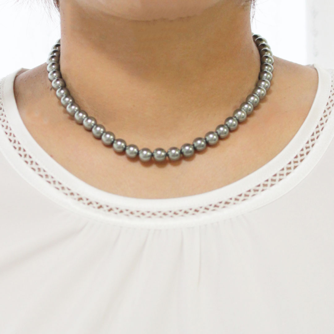 Pure パール ネックレス ピアス セット 真珠 レディース 貝パール 白