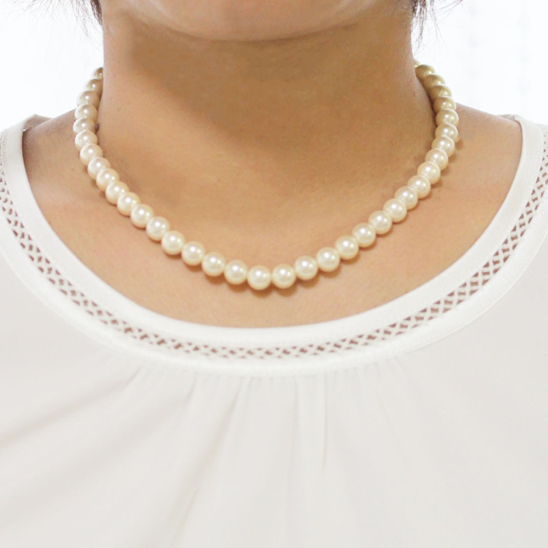 Pure パール ネックレス ピアス セット 真珠 レディース 貝パール 白