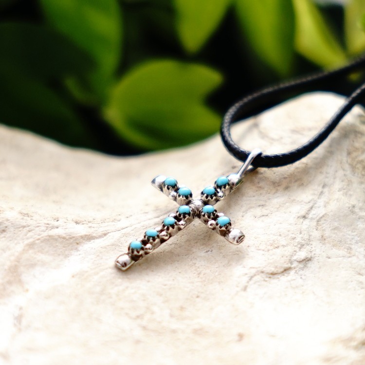 インディアンジュエリー クロス 十字架 ターコイズ ペンダントトップ