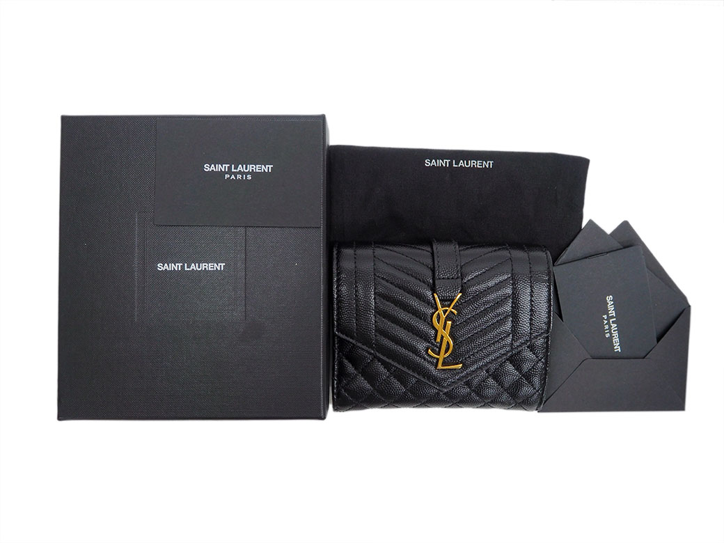 サンローラン ミックス マトラッセ モノグラム コンパクトウォレット