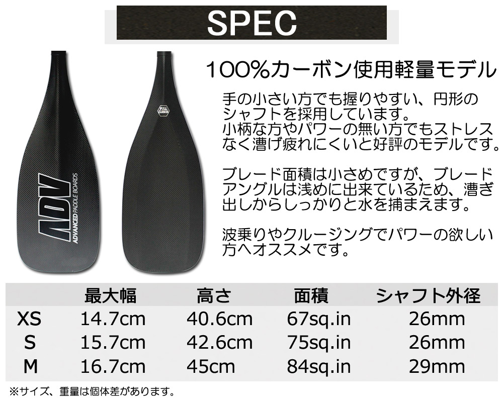 SUP サップ ブレードのみ カーボンパドル ADVANCED アドバンス NALU2