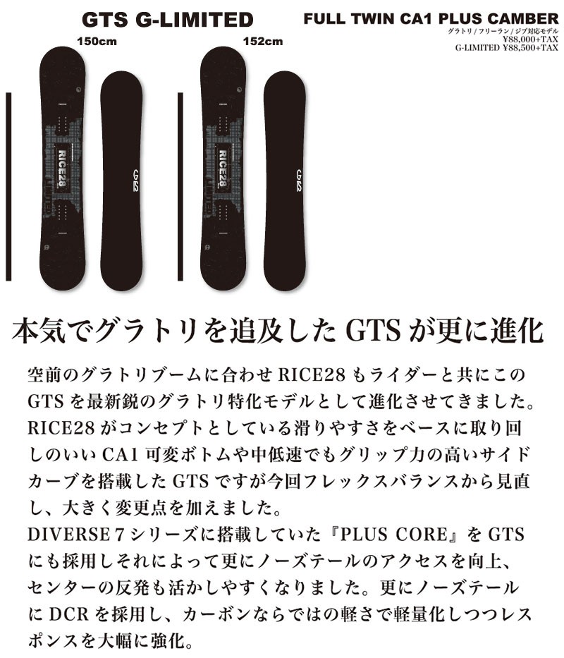 RICE28 特典付き！19-20 RICE28 / ライス GTS G-LIMITED グラトリ