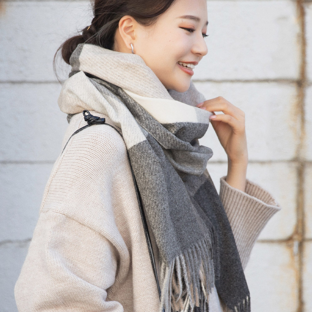 Brightlele（ブライトララ） ストール 大判 マフラー 厚手 レディース