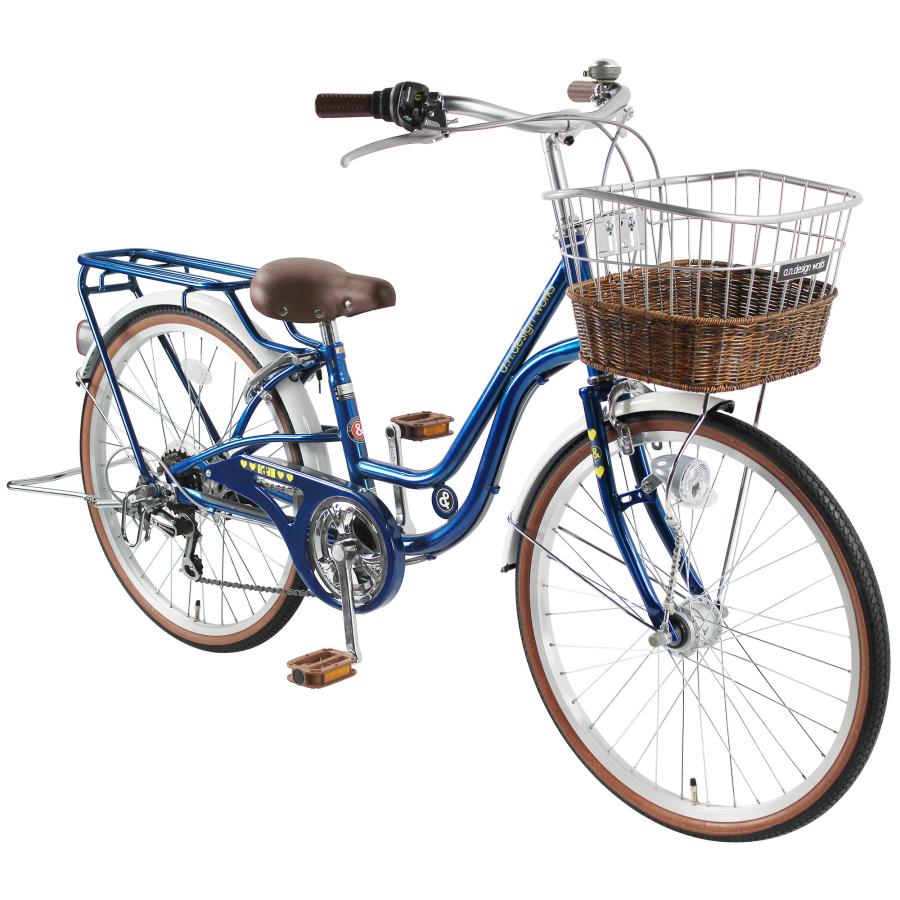 自転車 【完全組立】 子供用 ジュニア 6段変速 おしゃれ 24インチ