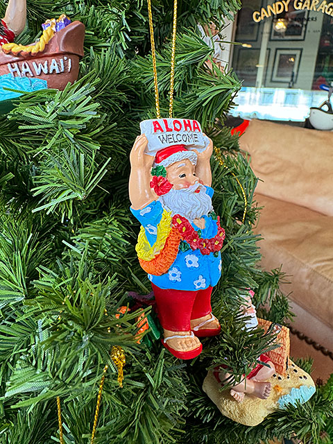 ハワイアン クリスマスオーナメント （サンタグリーティング