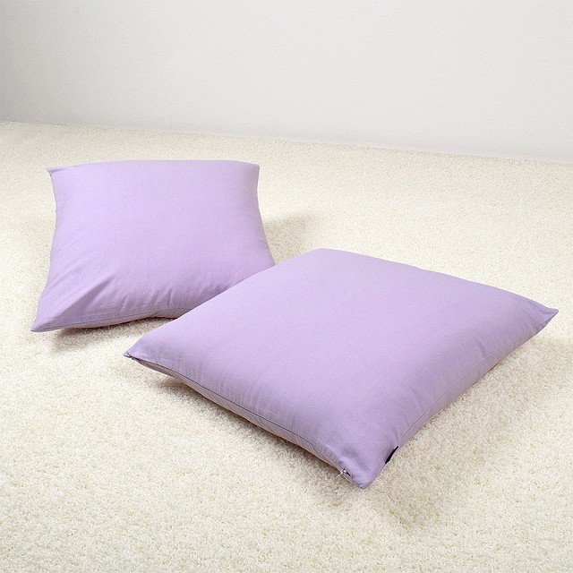 座布団カバー 2枚セット 55cm×59cm 銘仙判 北欧 無地 ナチュラル