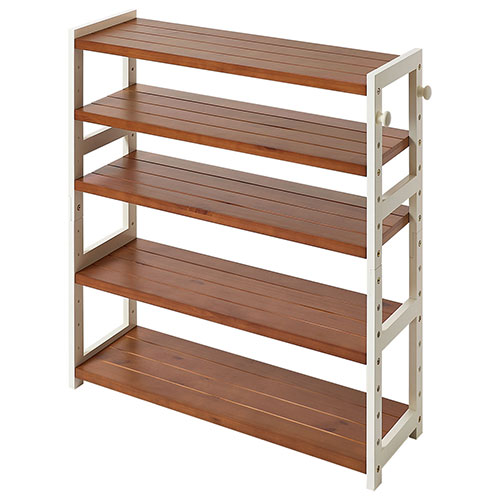 ぼん家具 シューズボックス おしゃれ オープンラック 5段 幅85cm 収納