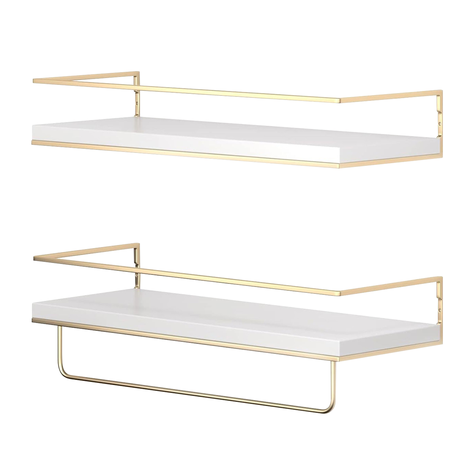 ウォールシェルフ 壁掛け棚 ラック 2枚セット タオル掛け スパイス