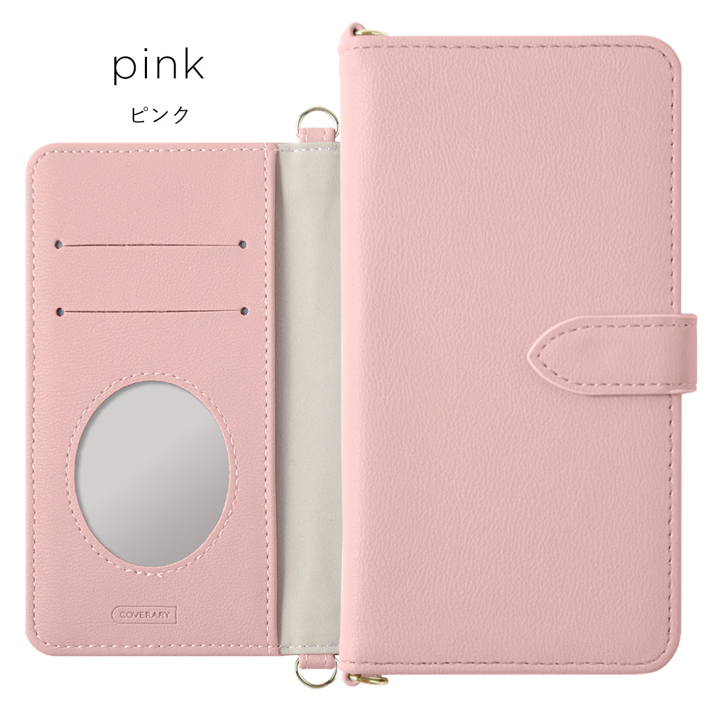 AQUOS wish wish4 ケース 手帳型 ショルダー おしゃれ ミラー付き