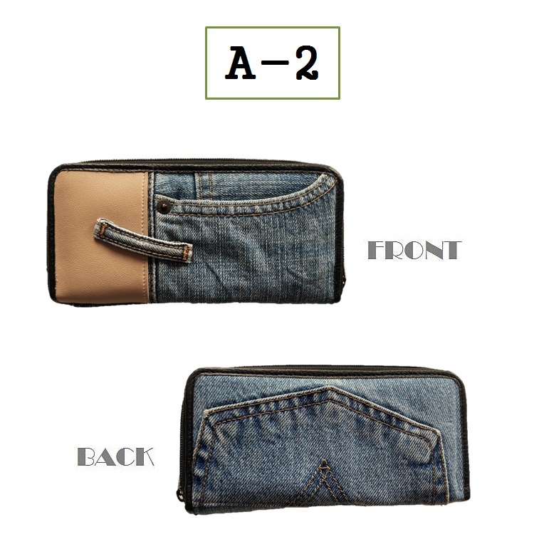 デニム 長財布 ロングウォレット D−A ラウンドファスナー 財布