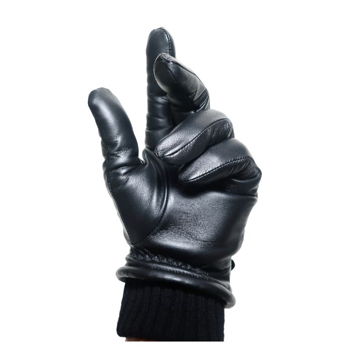 手袋 メンズ レザー 羊革 ブラック 黒 スマホ対応 タッチパネル 導電革