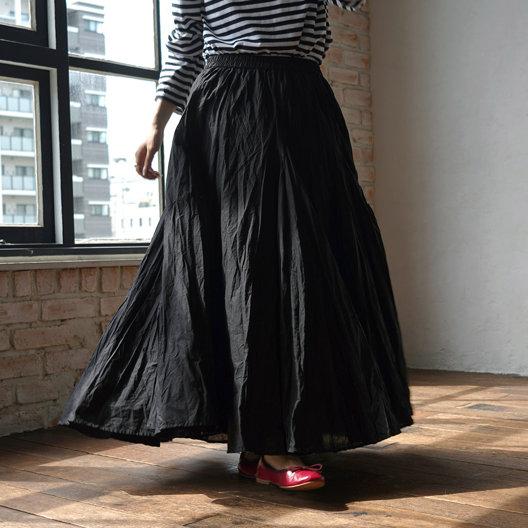 mizuiroind（ミズイロインド） ボリューム フレア スカート