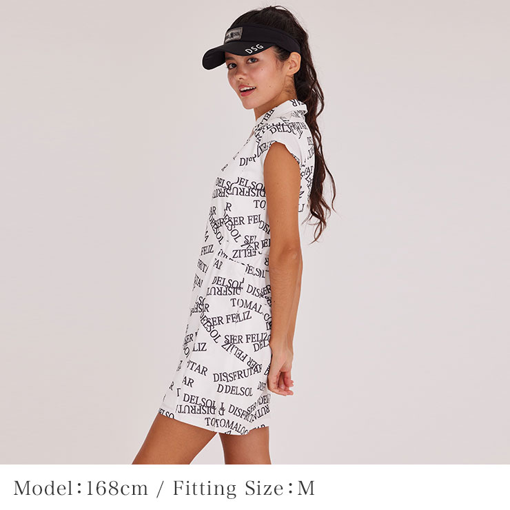 特別価格】7764 ロゴ総柄ワンピース L LL 着やせ アウトレット SALE