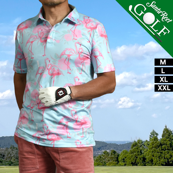 ゴルフ ポロシャツ メンズ 春夏 半袖 派手 吸汗速乾 ドライ素材 ゴルフ