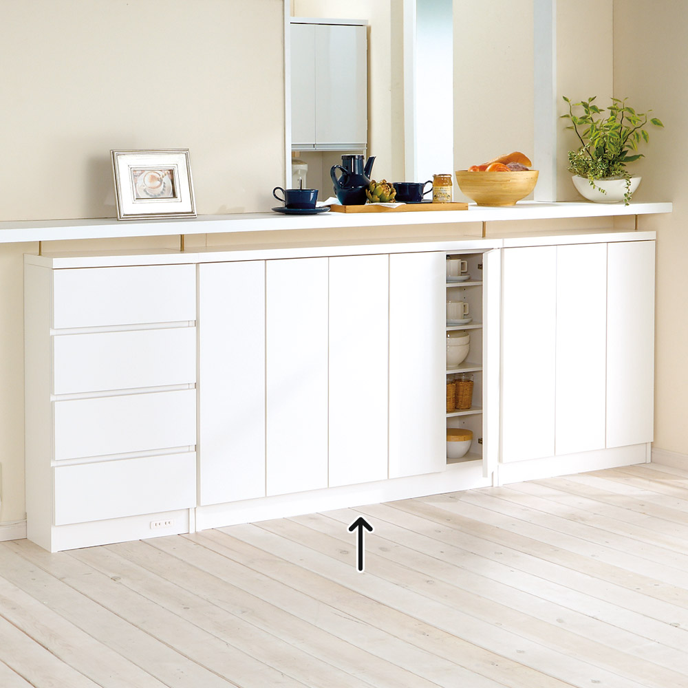 ホワイト 5段引き出し収納 ディノス 食器棚 ホワイト 5段引き出し収納