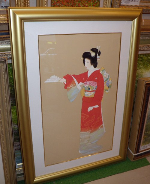 上村松園 「序の舞」 シルクスクリーン版画（限定300部 版上落款あり