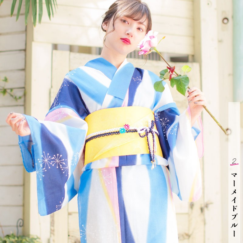 浴衣 セット レディース 大人 高級5点セット（ゆかた つくり帯 下駄