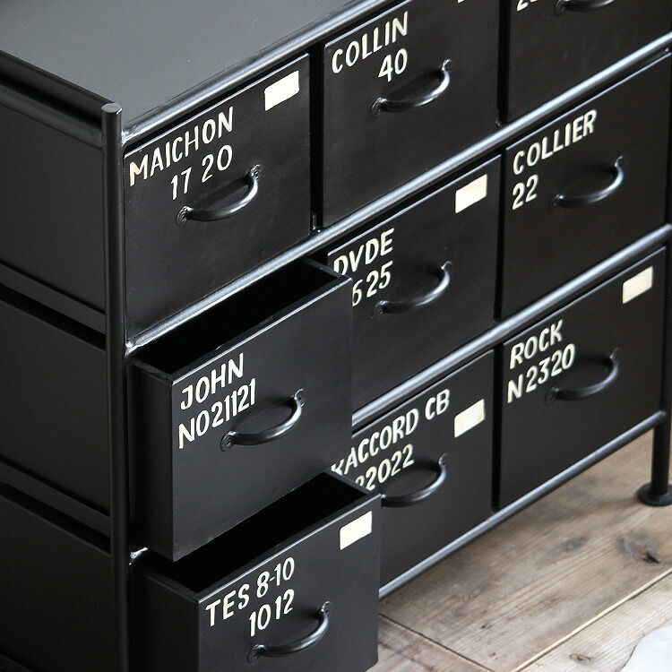 チェスト 収納 引き出し おしゃれ インダストリアル 完成品 3段 黒