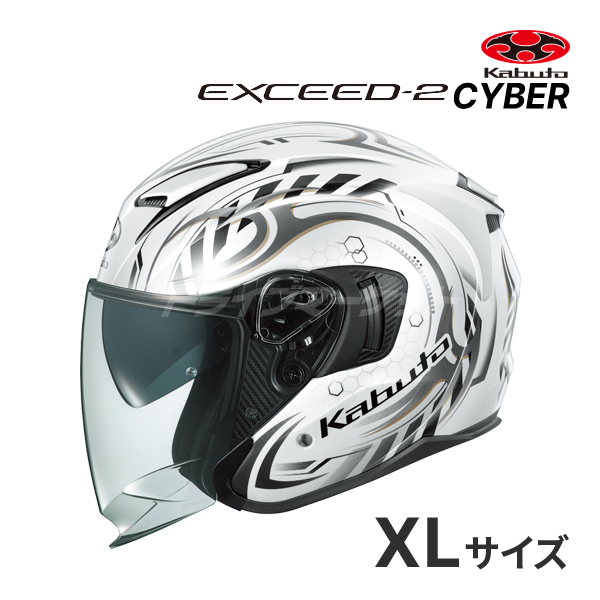 EXCEED OGK KABUTO EXCEED-2 CYBER パールホワイトブラック XL(61-62cm