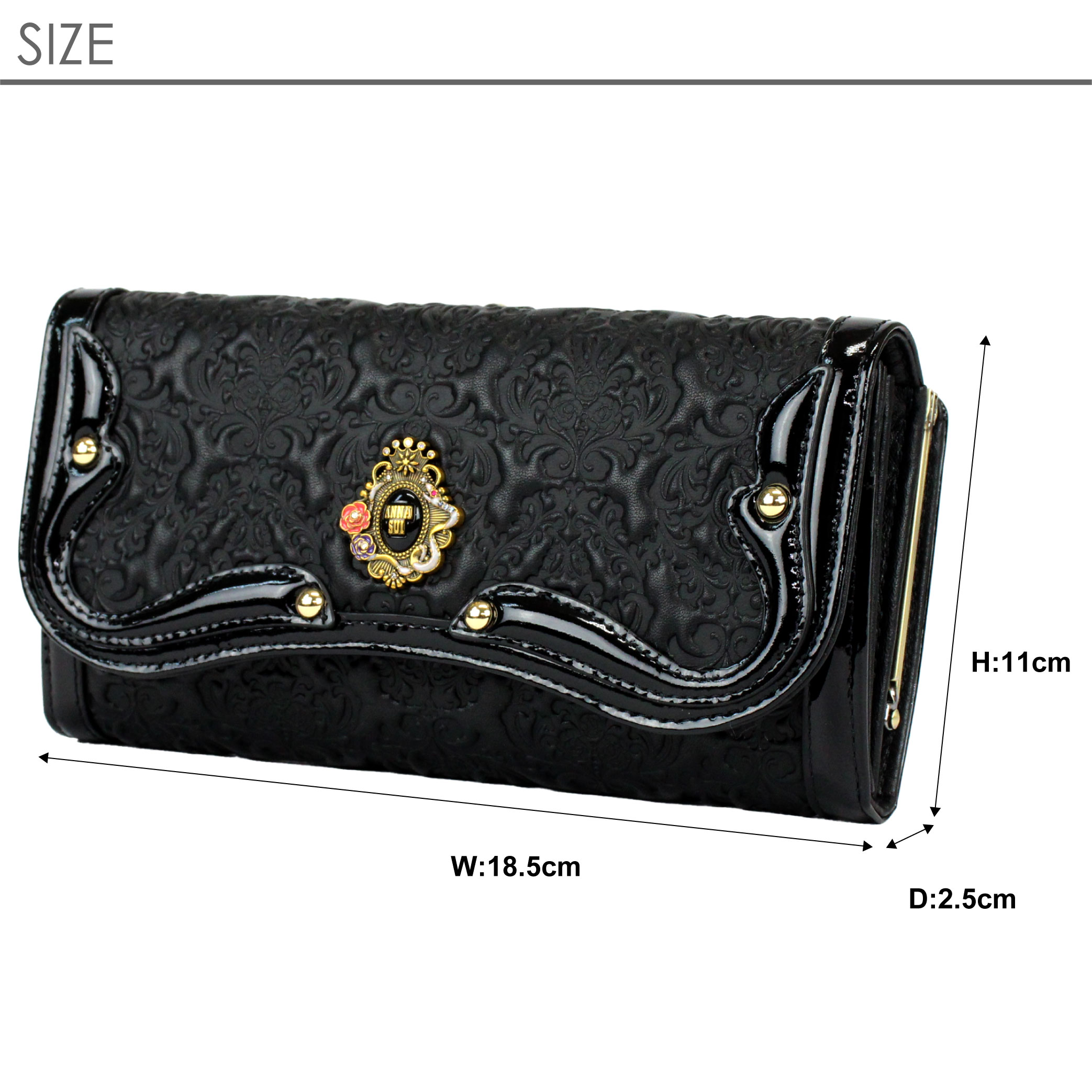 ANNA SUI（アナスイ） 財布 がま口 長財布 316110 セルパン 牛革 本革