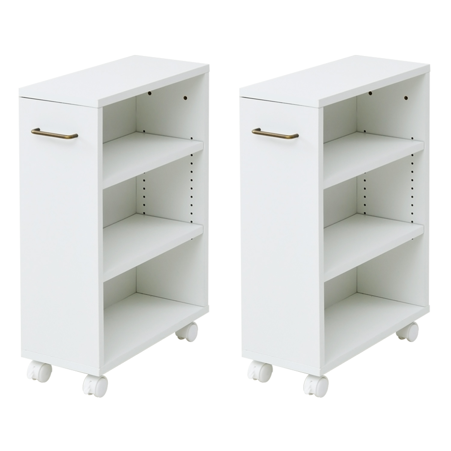 山善（YAMAZEN） 収納ラック キャスター付き 2個組 幅20 奥行き48 高さ