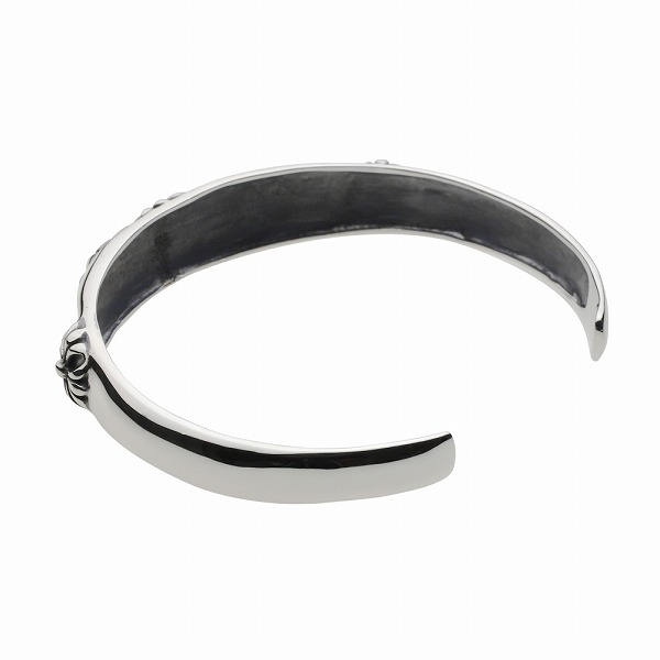 シルバーブレスレット メンズ バングル フローラル クロス シルバー925