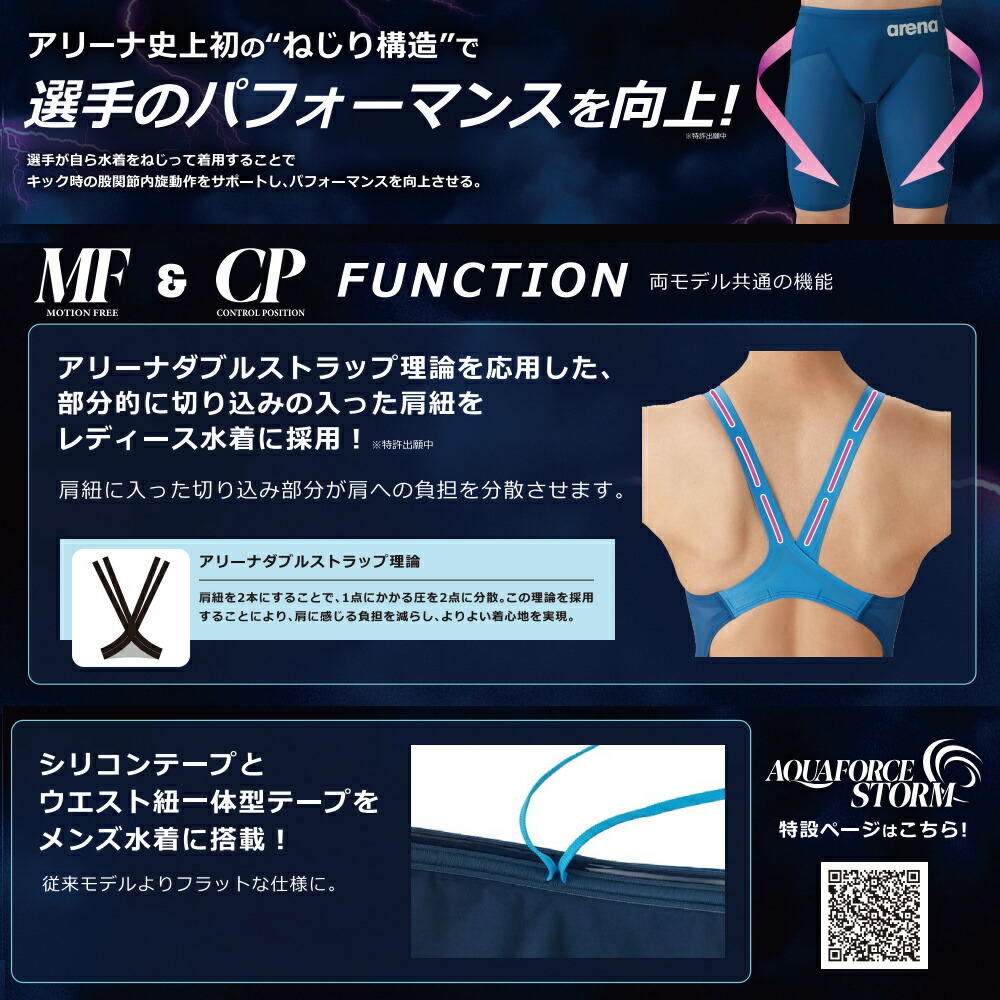 アリーナ（arena） 競泳水着 メンズ アクアフォース ストーム