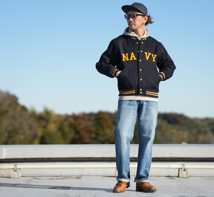 ウェアハウス WAREHOUSE 1950's ネイビー バーシティ ジャケット
