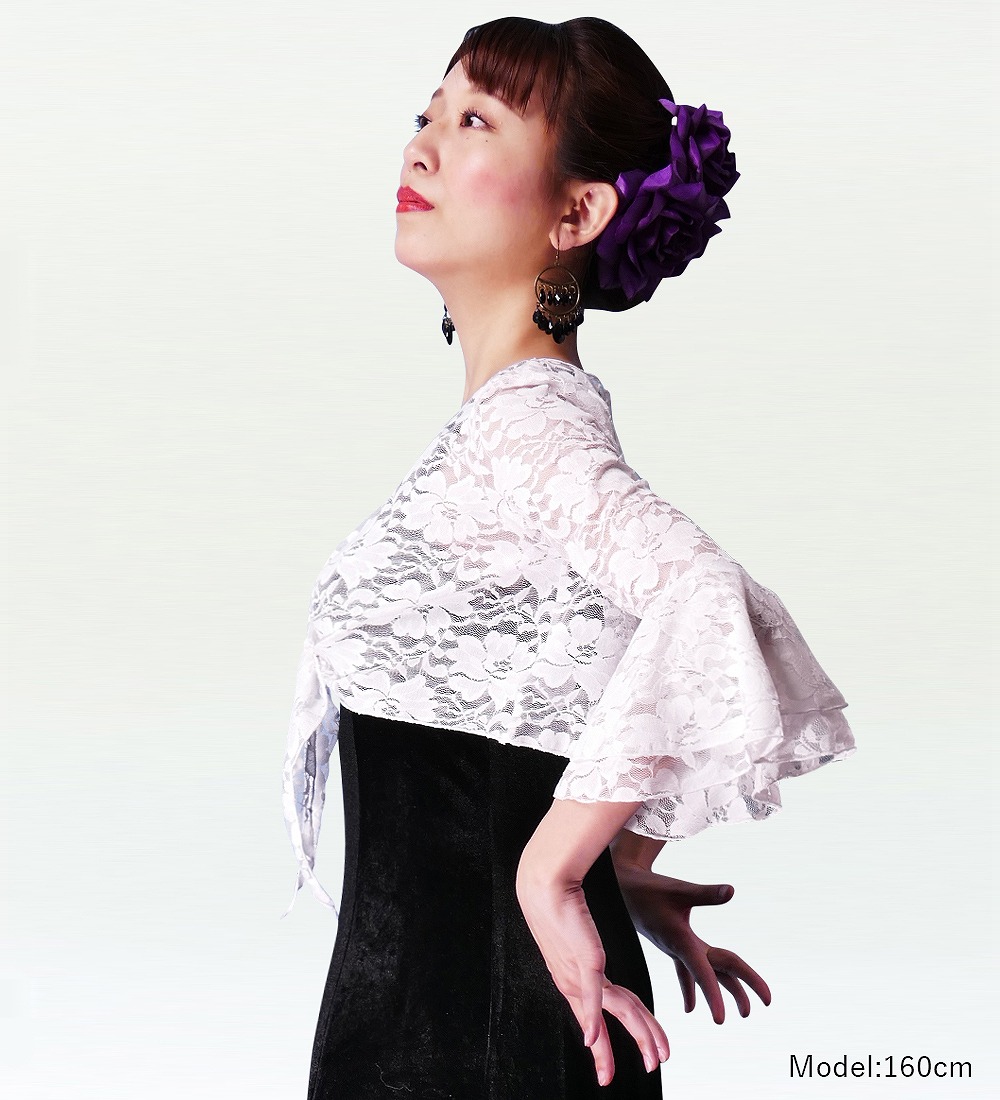フラメンコ 花柄レース ボレロ ホワイト フリーサイズ 2343wb : emika