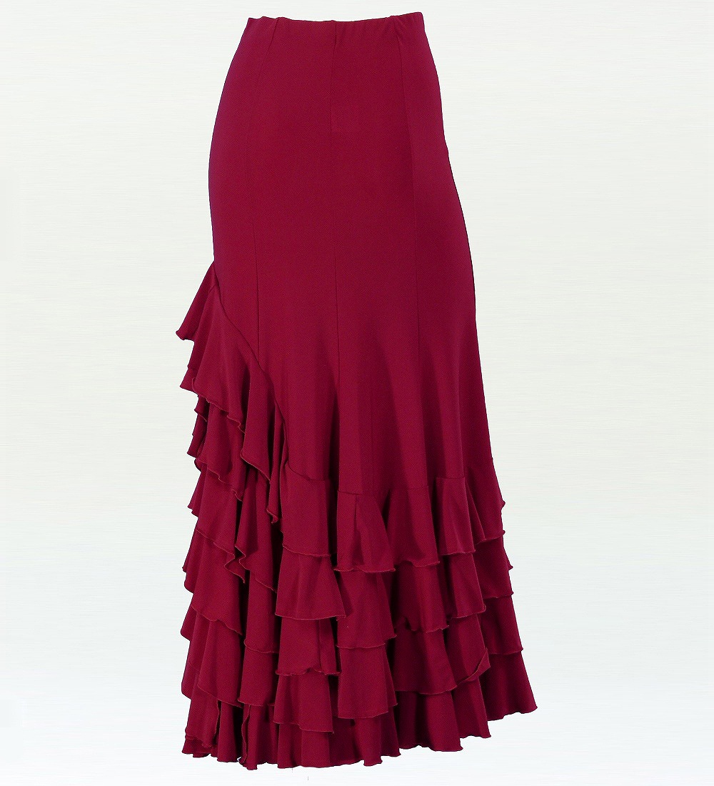 フラメンコ マーメード フリルファルダ スカート ワイン フリーサイズ