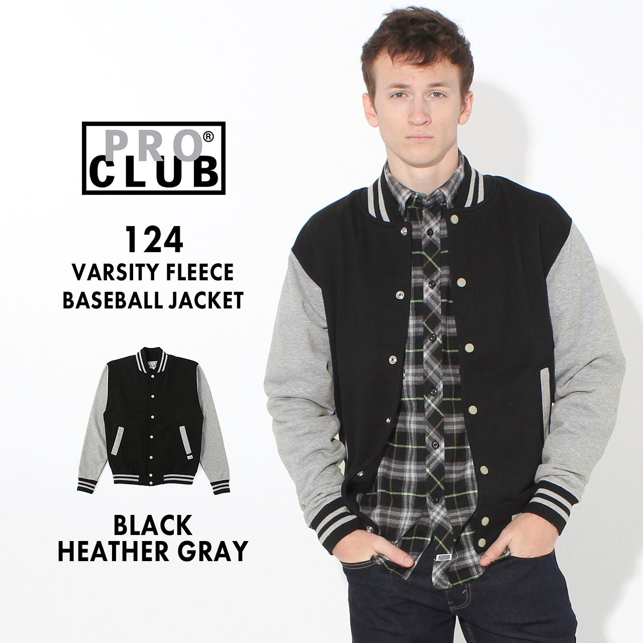 PRO CLUB（プロクラブ） ヘビーウェイト 13oz 無地 スタジャン メンズ