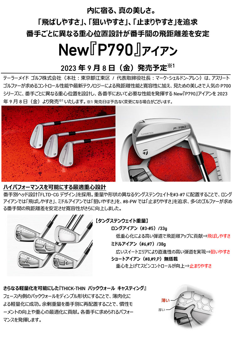 TaylorMade（テーラーメイド） P790 23 P・790 アイアン セット 5本組