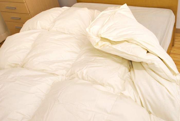 羽毛布団 クイーン 暖かい布団 グース93% オールシーズン2枚合わせ羽毛
