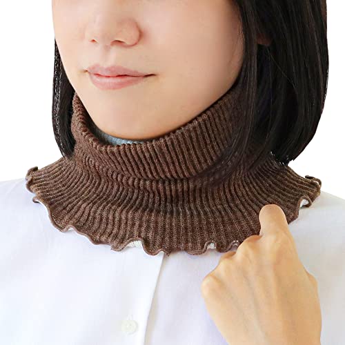 絹屋 ネックウォーマー 2重編み シルク ウール混 レディース 女性用