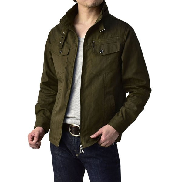 FLAG ON CREW ミリタリー シャツジャケット メンズ 高衿 ライダース